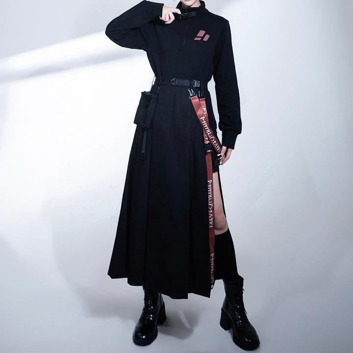 Techwear Post-Apocalyptic Black Lolita Jumper Skirt