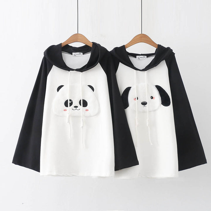 Lovely Cartoon Puppy Panda Embroidery Hoodie