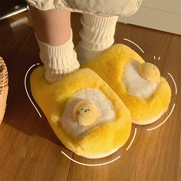 Cute Egg Plush Slippers