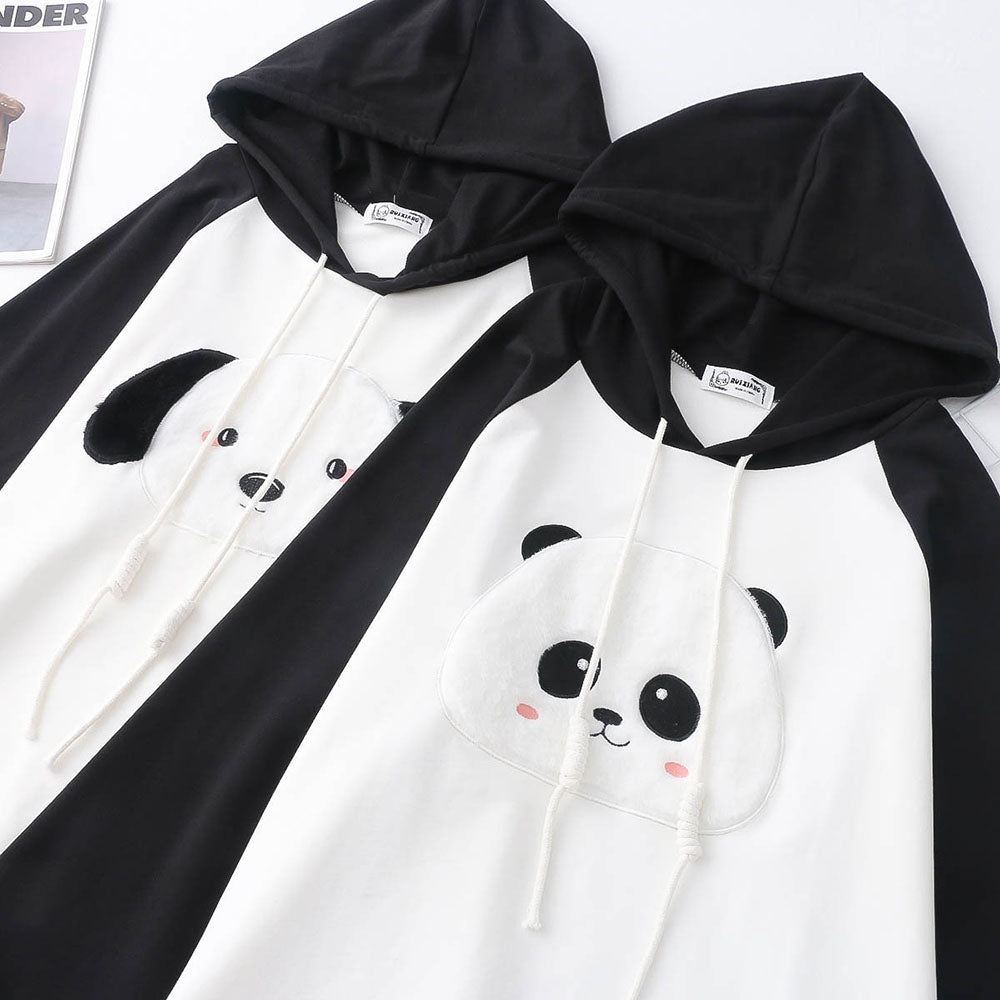 Lovely Cartoon Puppy Panda Embroidery Hoodie