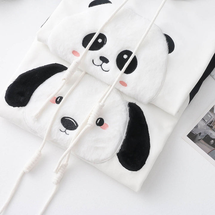 Lovely Cartoon Puppy Panda Embroidery Hoodie