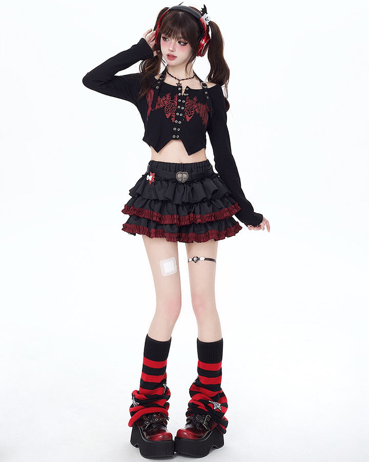 Summer Dark Punk Half Skirt