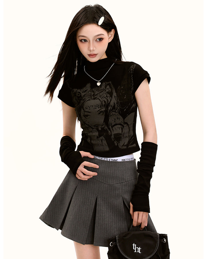 American Retro Y2K Anime Short T-shirt