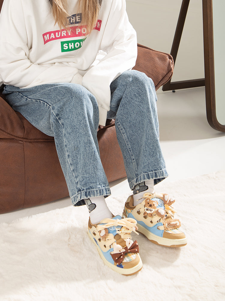 School-Style Bear Puffer Shoes