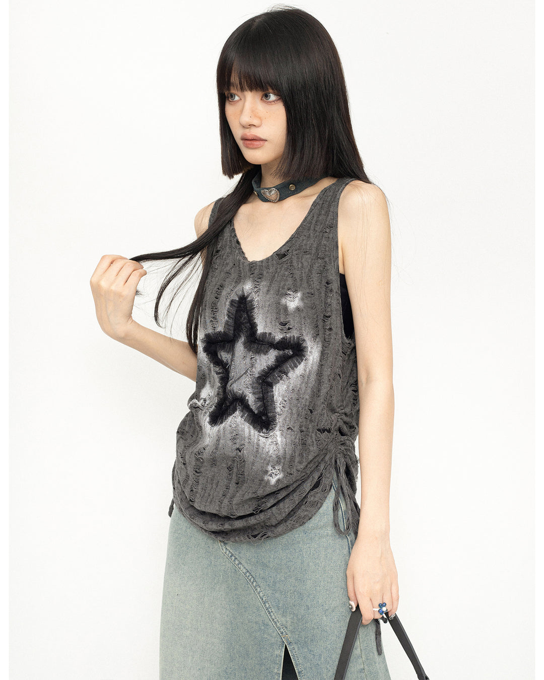 American-style vintage sleeveless vest top