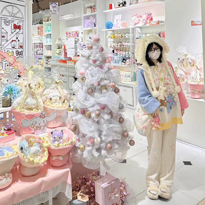 Star Bone Embroidery Inner Fleece Corduroy Pants for Autumn and Winter