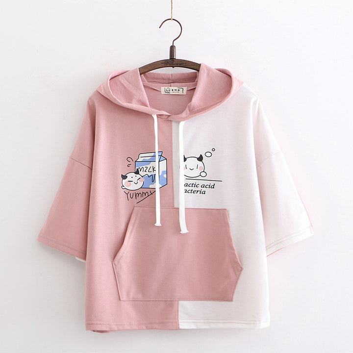 Kawaii Milk Monster Front Pocket T-shirt