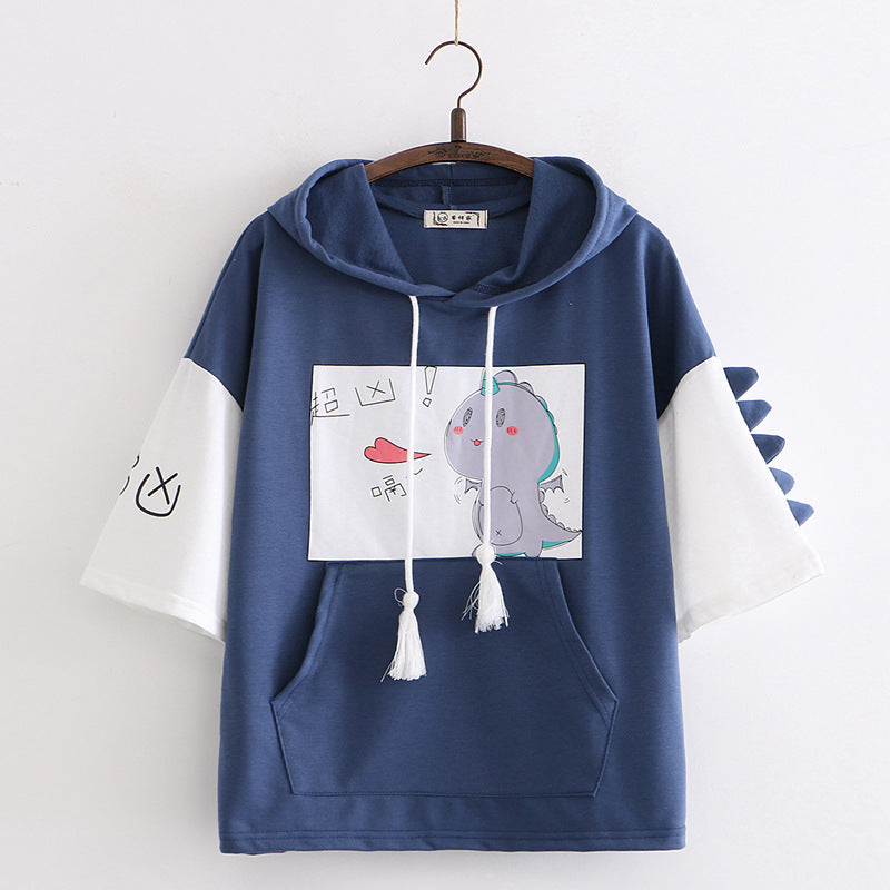Adorable Cartoon Dinosaur Heart Hoodie T-Shirt