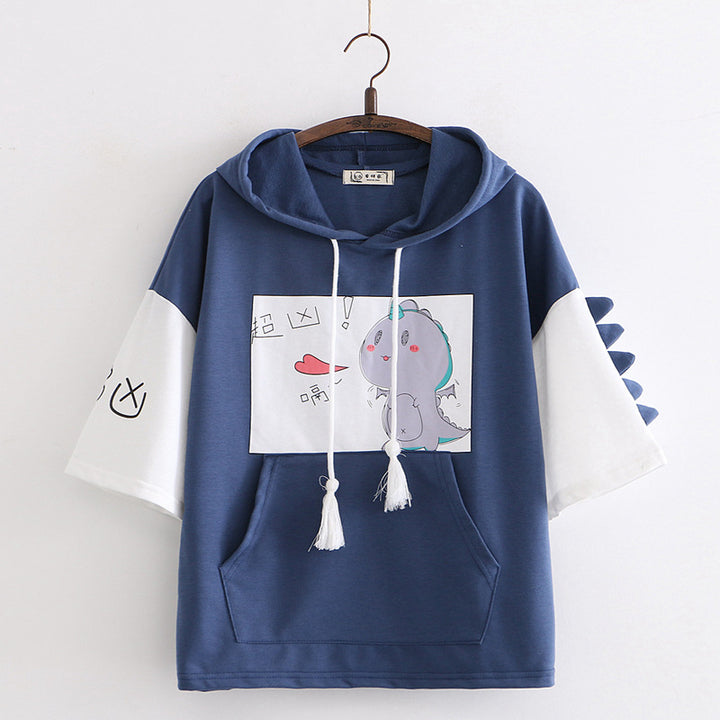 Adorable Cartoon Dinosaur Heart Hoodie T-Shirt
