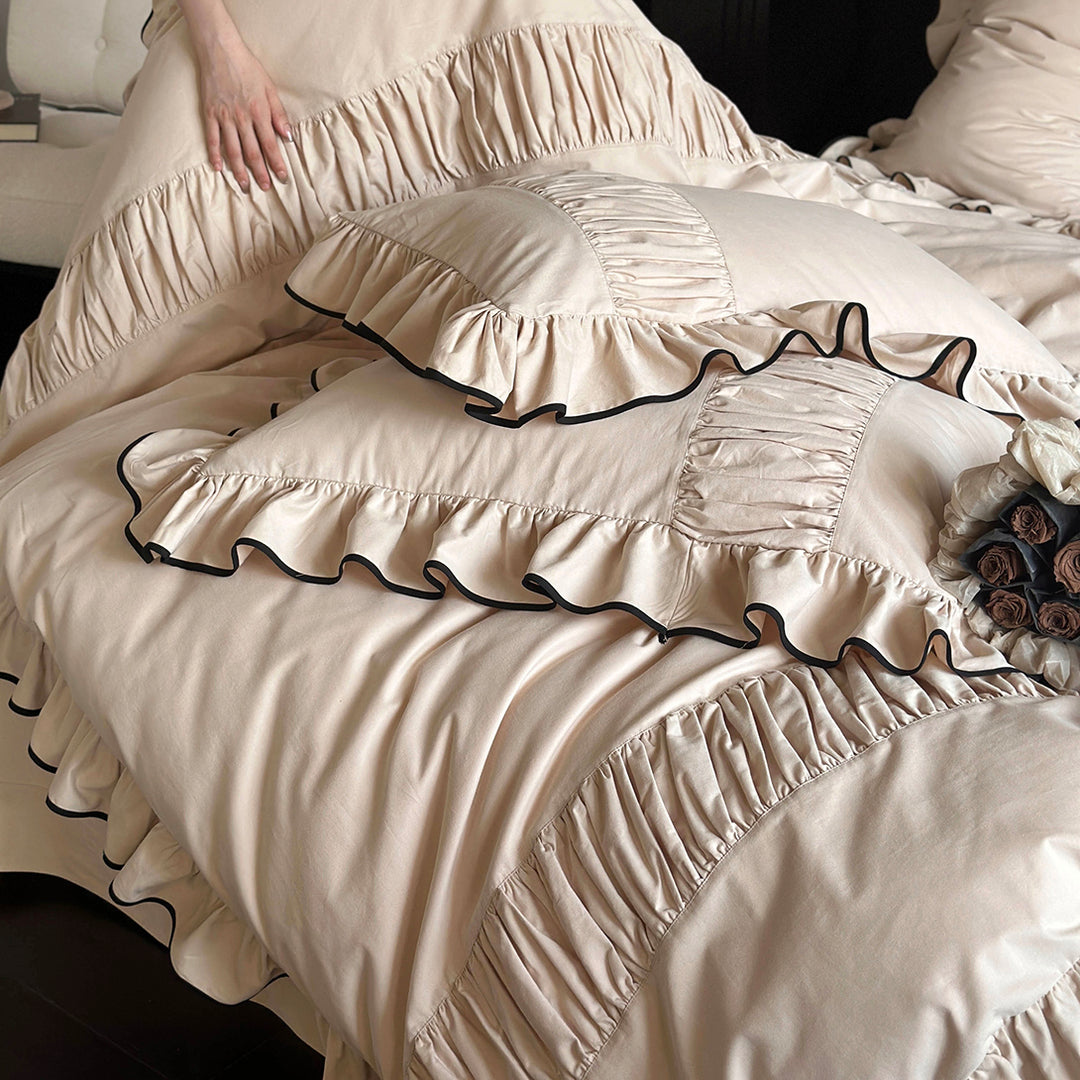 Luxury Style Lotus Leaf Edge Cotton Bedding Set