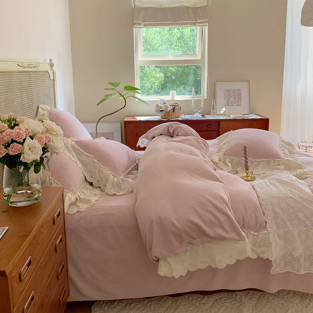 Romantic French Princess Style Winter Milk Velvet Bedding Set