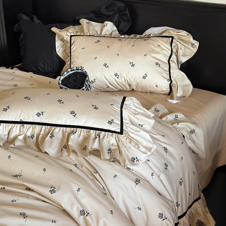 Luxury Rose Cotton Bedding Sets