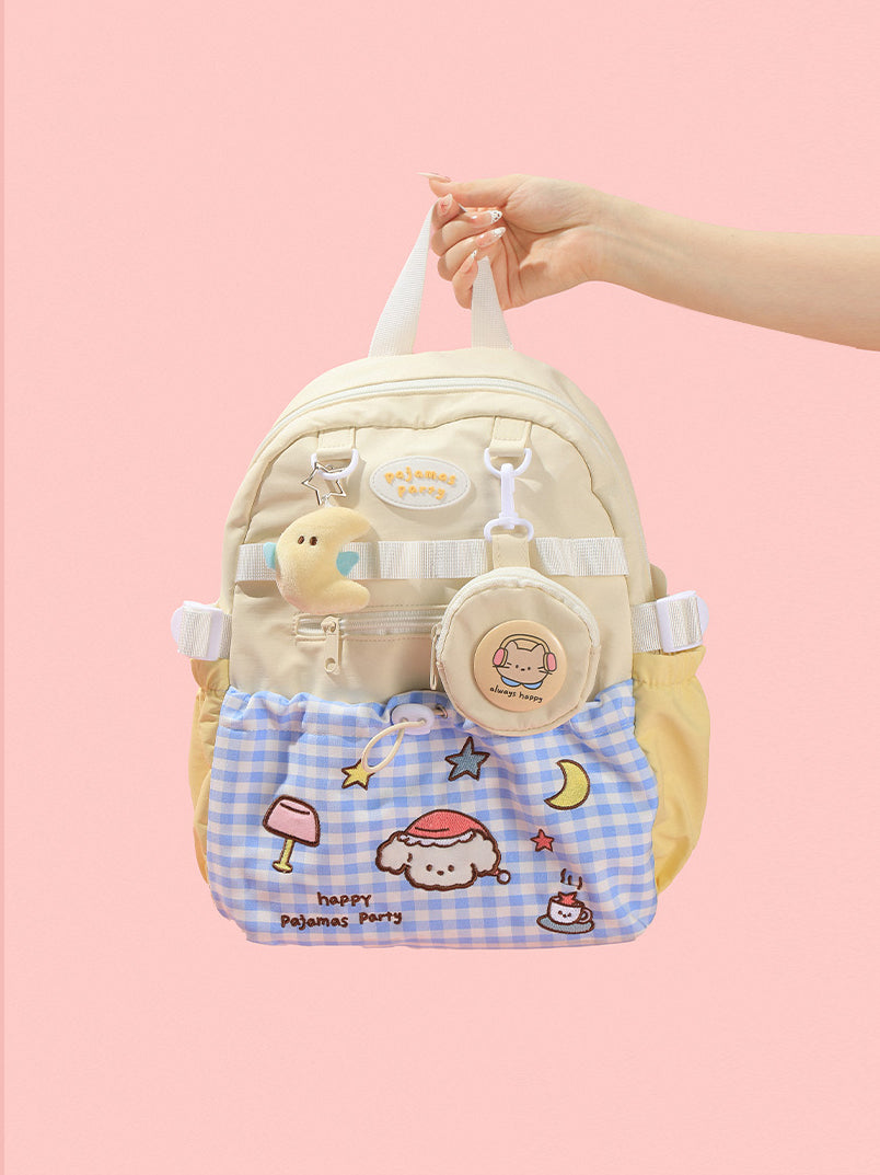 Sweet Cartoon Backpack for Girls (Green, Blue, Yellow)