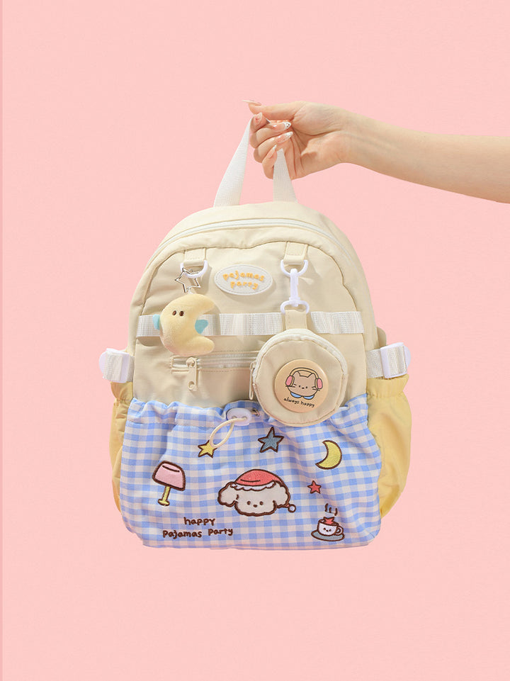 Sweet Cartoon Backpack for Girls (Green, Blue, Yellow)