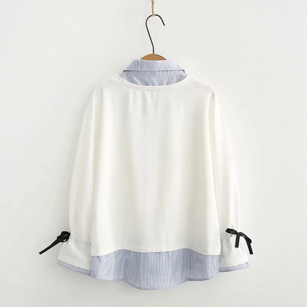 Milk Box Print Warm Sweatshirt