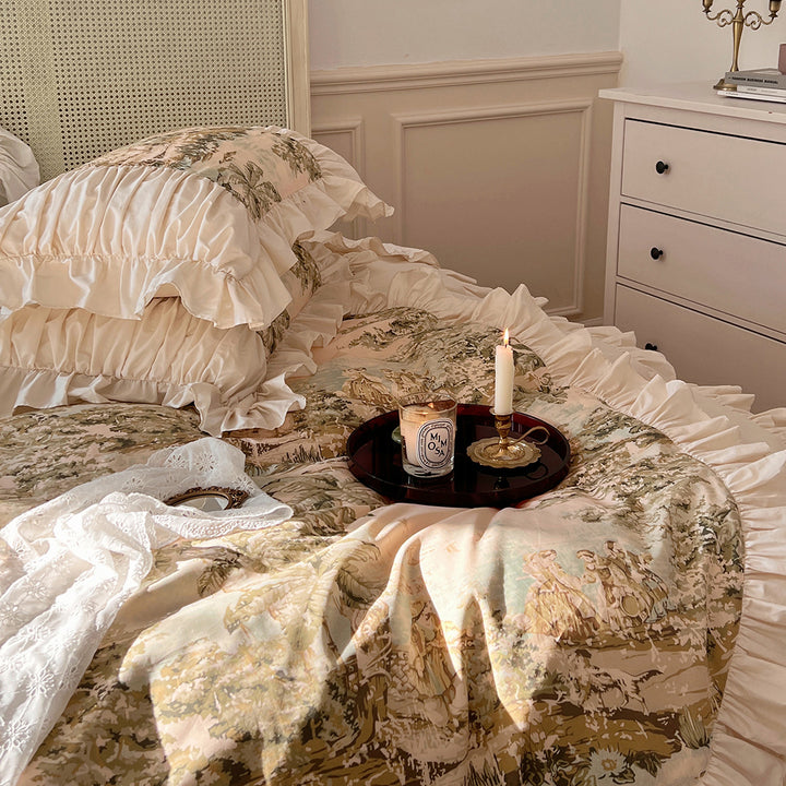 Romantic French Vintage Art Cotton Lace Duvet Cover