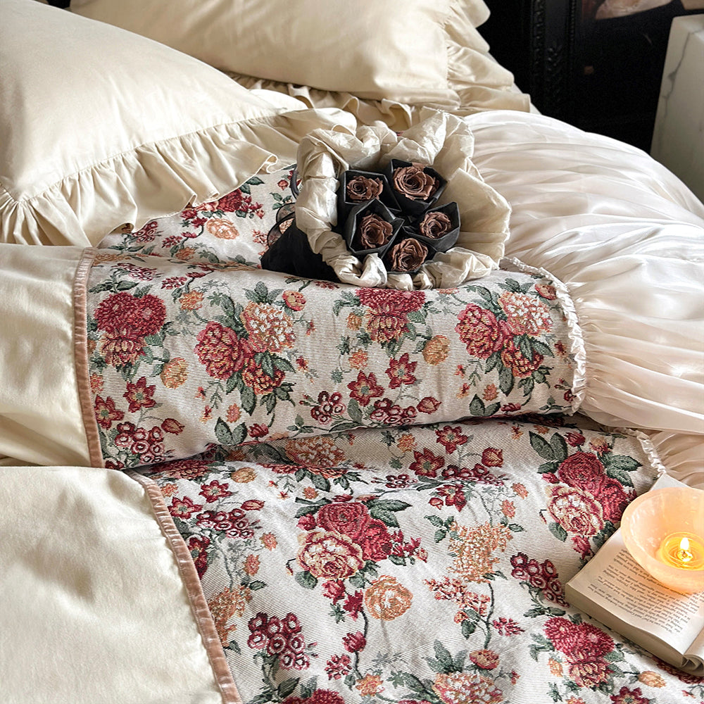 Princess Romantic Floral Cotton Ruffled Duvet Cover