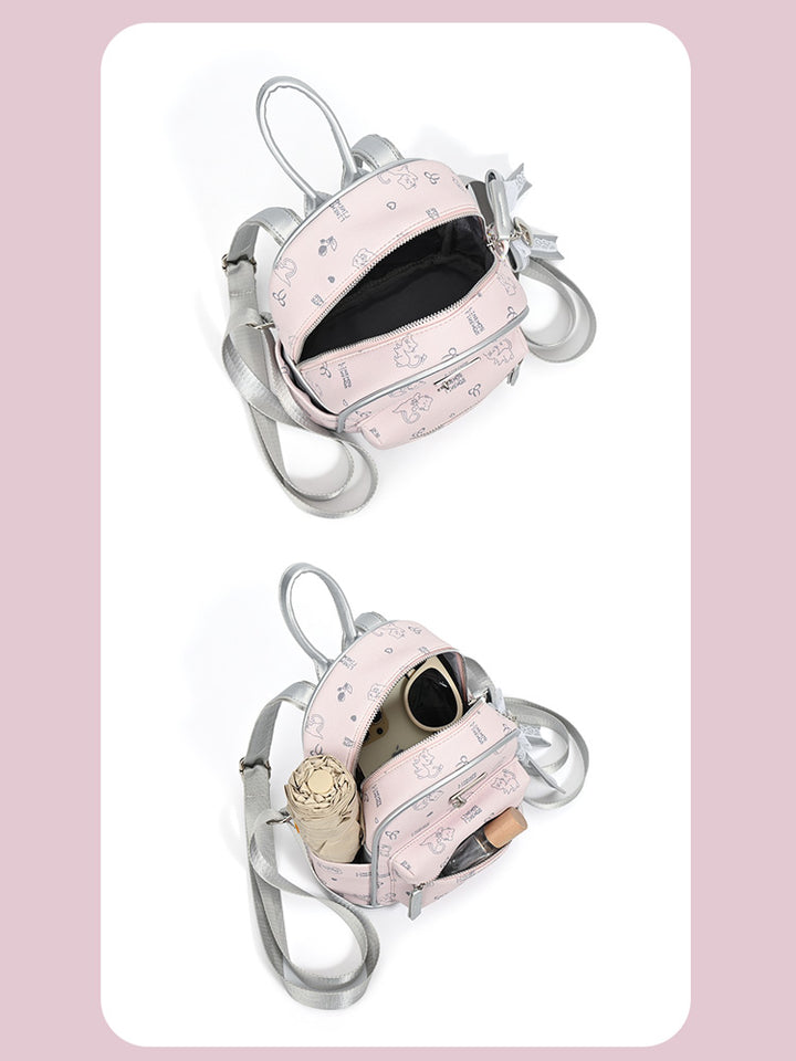 Pink Cute Cat Print Backpack