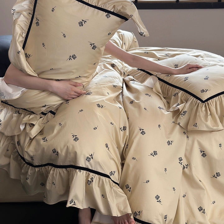 Luxury Rose Cotton Bedding Sets
