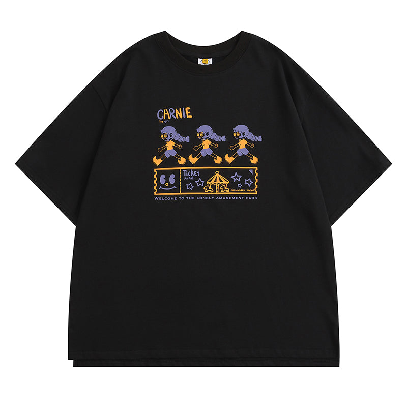 Japanese College -style Loose-fit Summer Short-sleeved Round-neck T-shirt