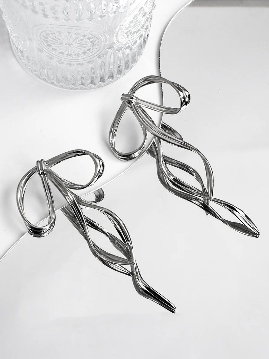 Silver Bowknot Earrings