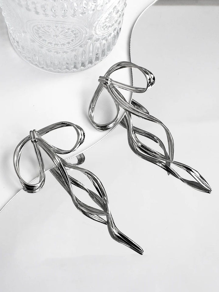 Silver Bowknot Earrings