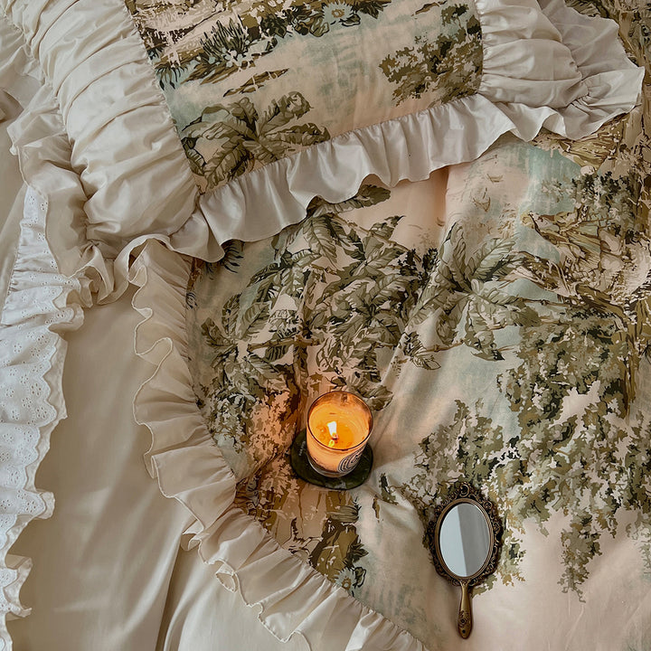 Romantic French Vintage Art Cotton Lace Duvet Cover