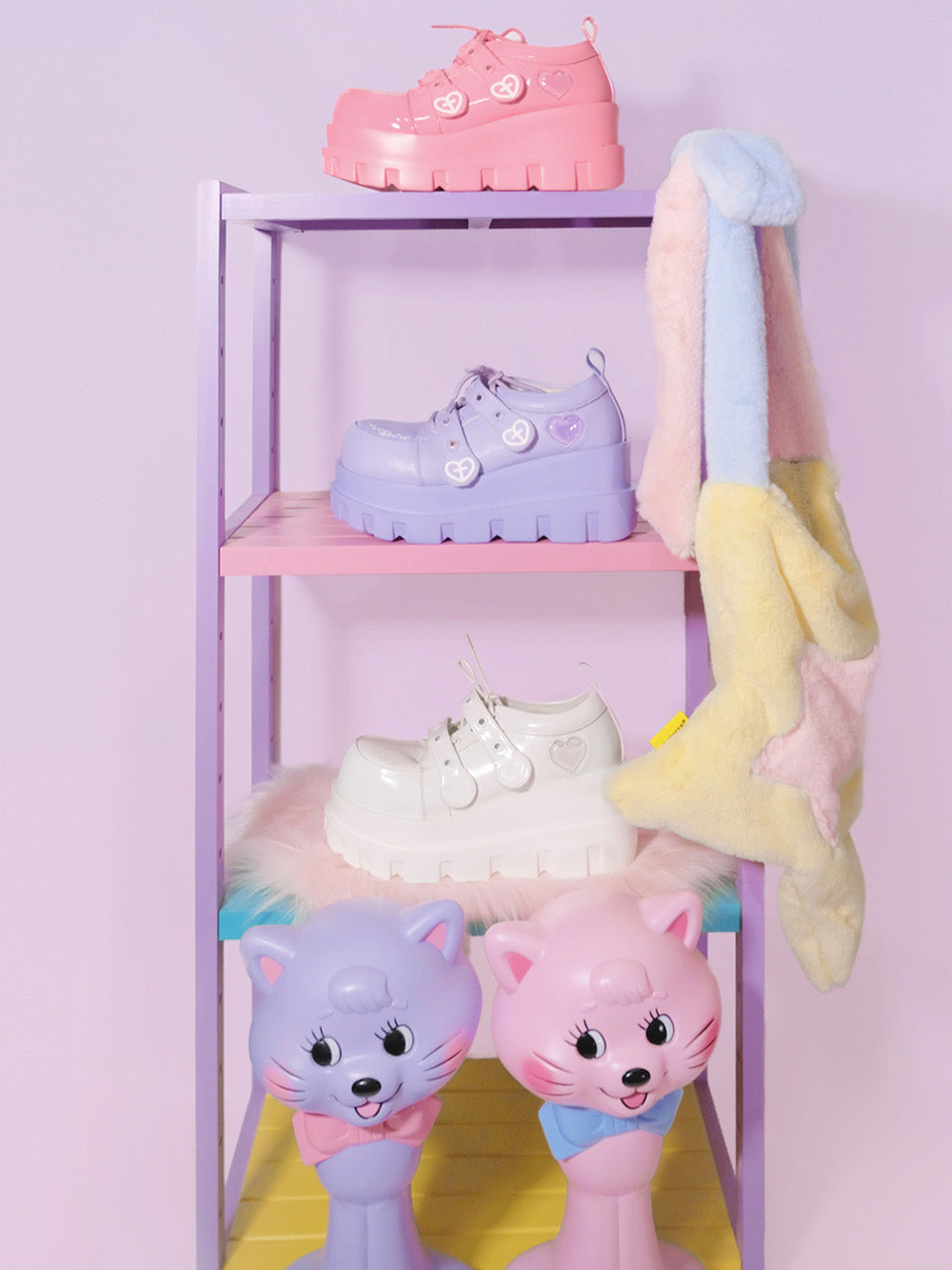 Punk Heart Cross Platform Shoes