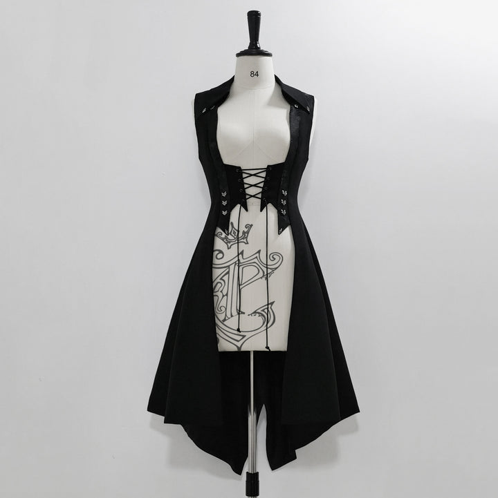 Vintage Dark Lolita Medieval Slim Long Vest
