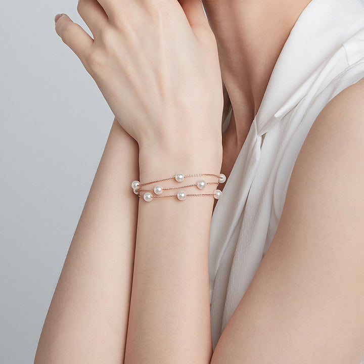 Triple Strand Pearl Bracelet