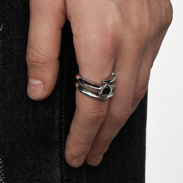 Spiked Heart Combination Ring