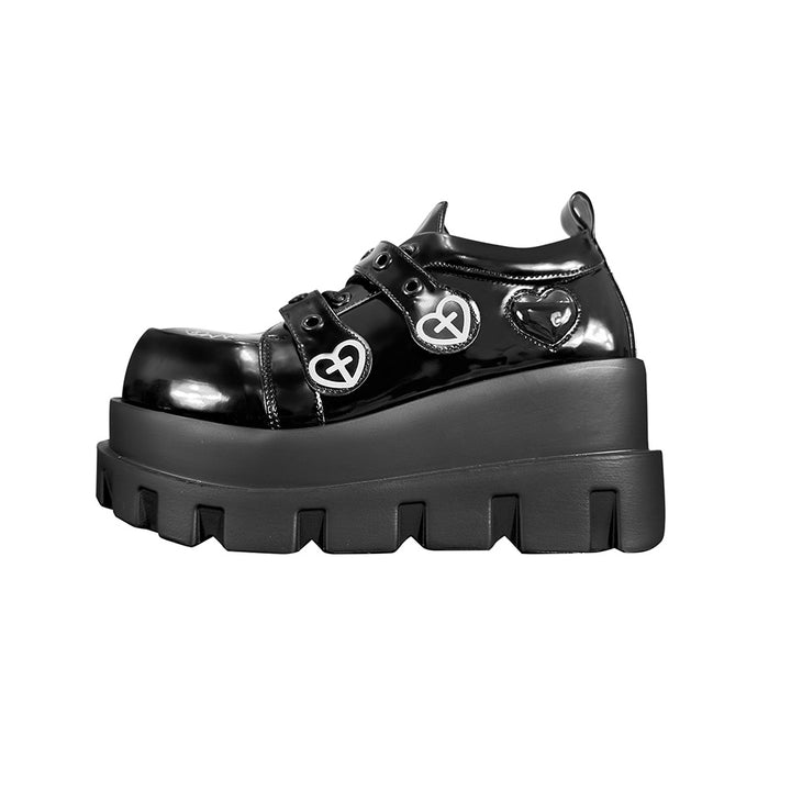 Punk Heart Cross Platform Shoes