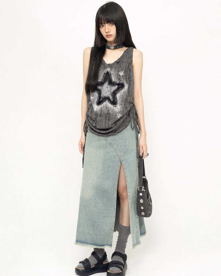 American-style vintage sleeveless vest top