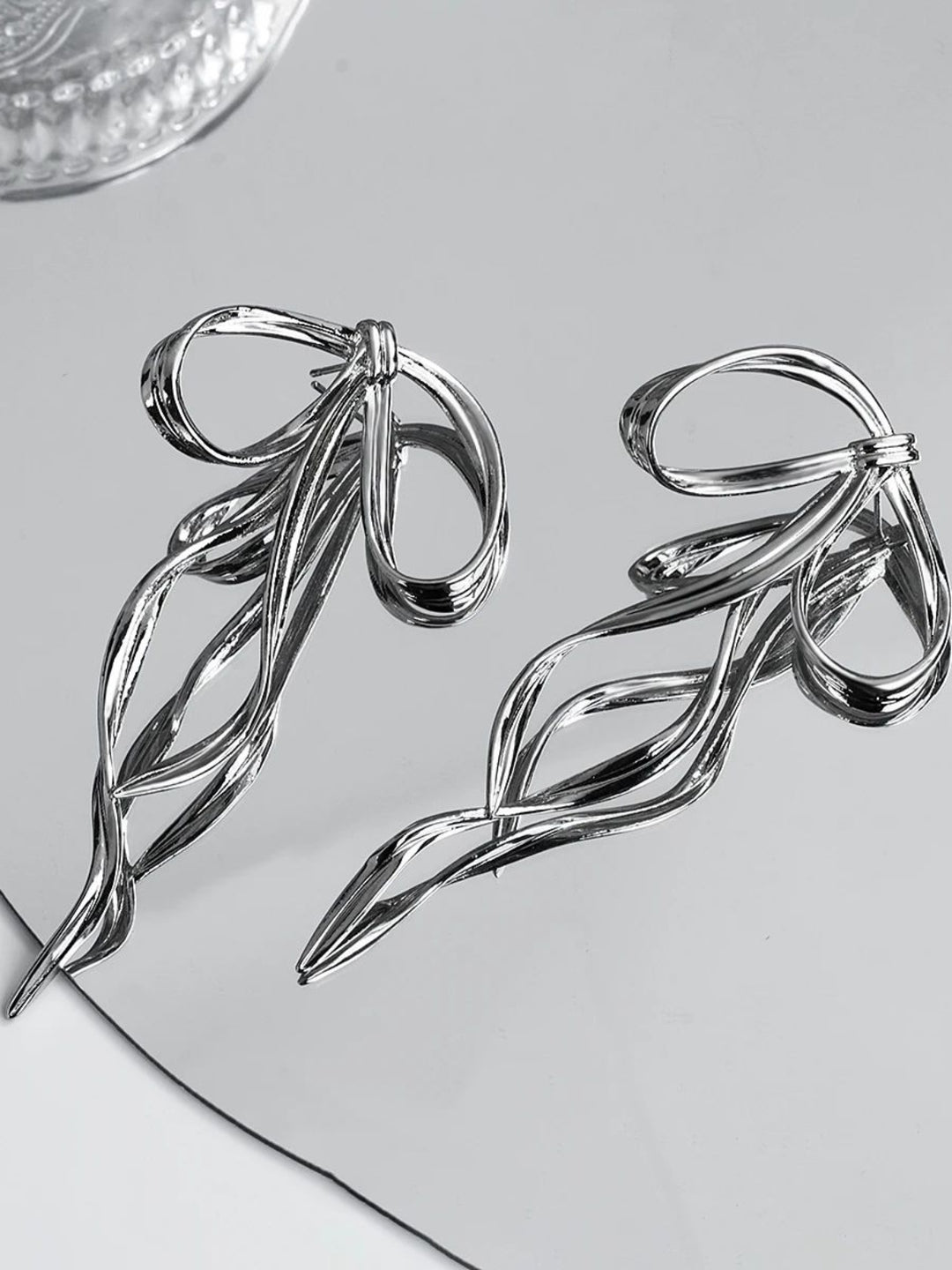 Silver Bowknot Earrings