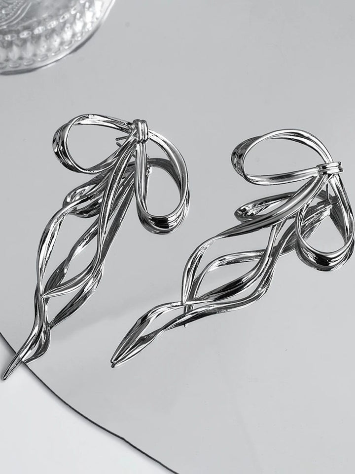 Silver Bowknot Earrings