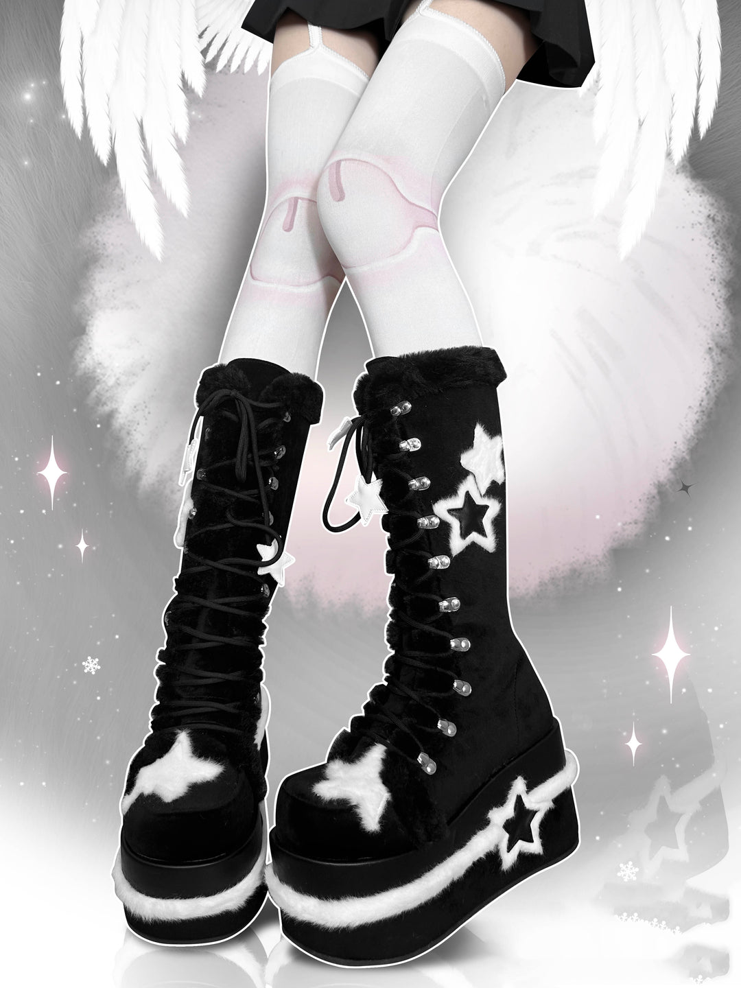 Star Fleece Winter Black Martin Boots