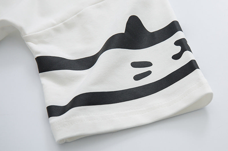 Japanese Kawaii Cat Kitten Print Summer Hoodie