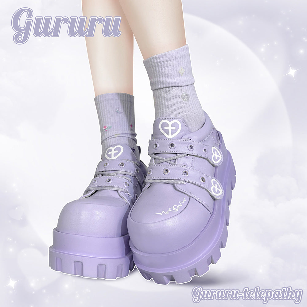 Punk Heart Cross Platform Shoes