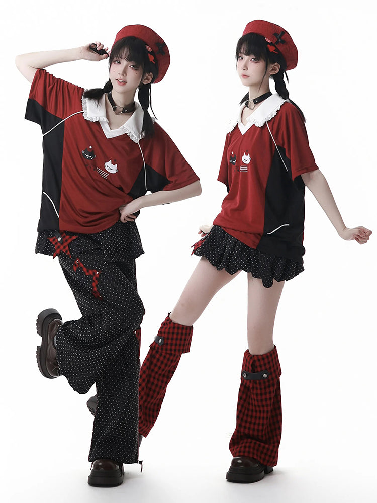 Punk Streetwear T-shirt / Skirt / Pants / Leg Warmers