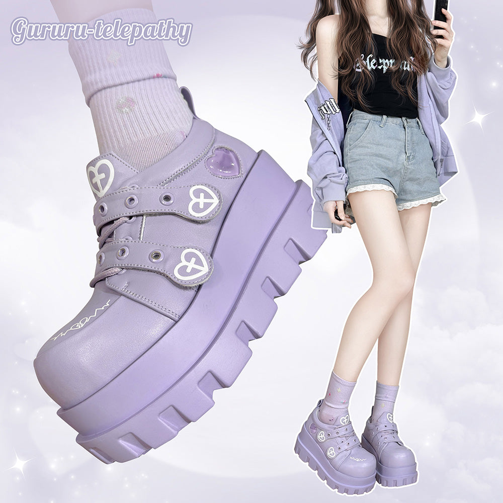 Punk Heart Cross Platform Shoes