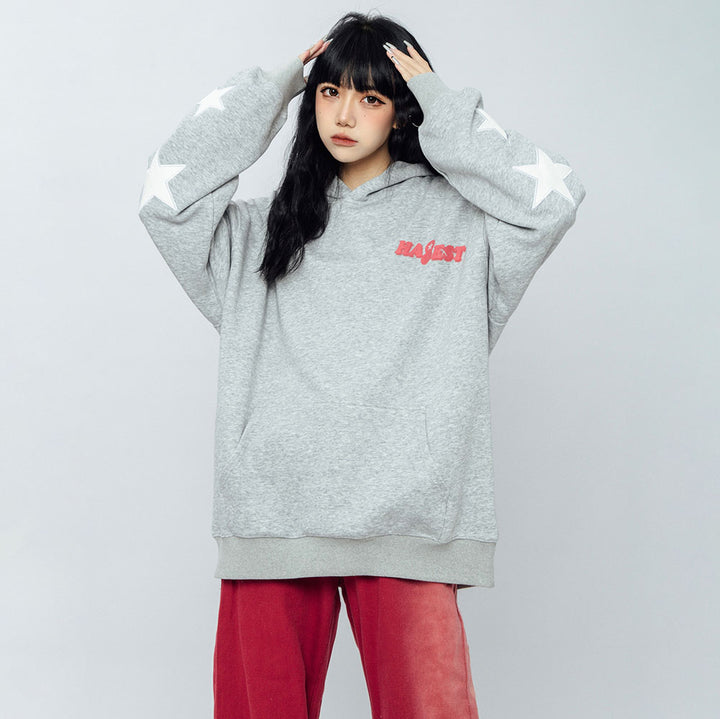 Stars Letters Print Loose Hoodie