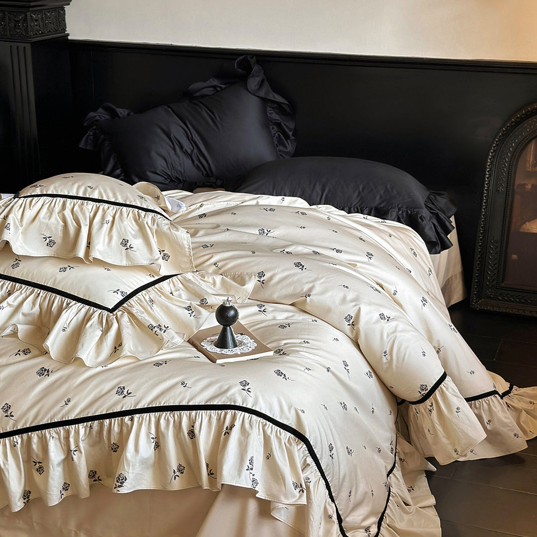 Luxury Rose Cotton Bedding Sets