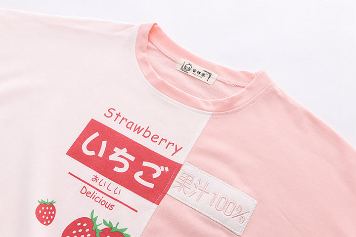 Japanese Two-Toned Fruit Long Sleeve T-shirt