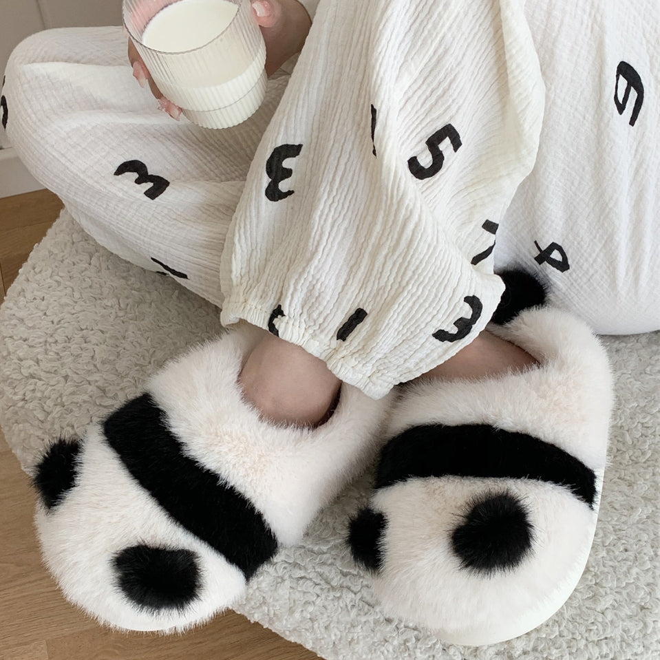 Lovely Panda Plush Slippers