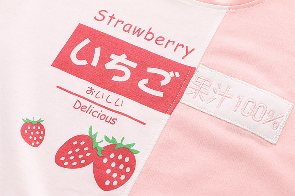 Japanese Two-Toned Fruit Long Sleeve T-shirt