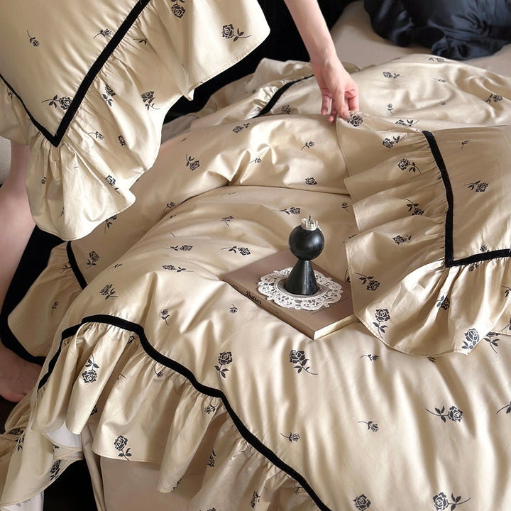 Luxury Rose Cotton Bedding Sets