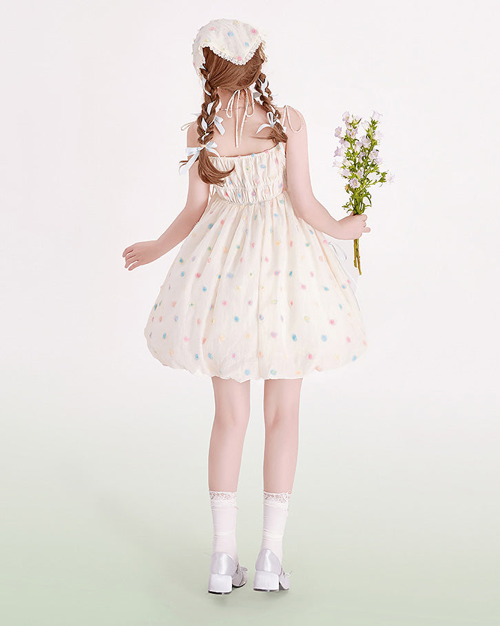 Small Floral Polka Dot Bud Dress Halter Dress