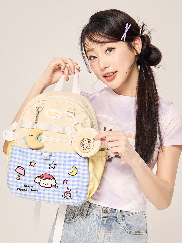 Sweet Cartoon Backpack for Girls (Green, Blue, Yellow)