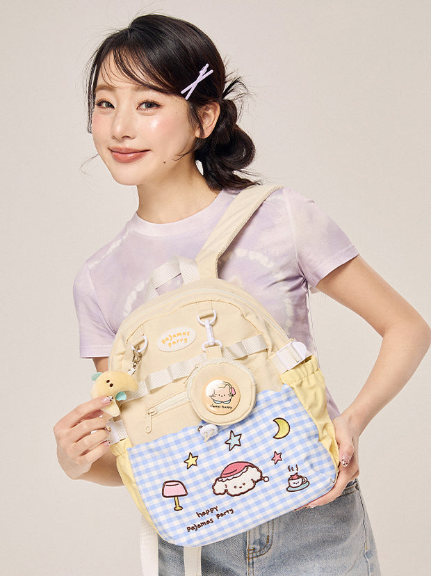 Sweet Cartoon Backpack for Girls (Green, Blue, Yellow)