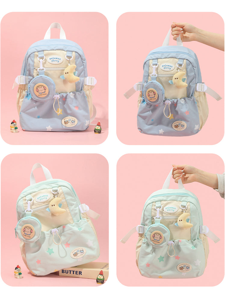 Sweet Cartoon Backpack for Girls (Green, Blue, Yellow)
